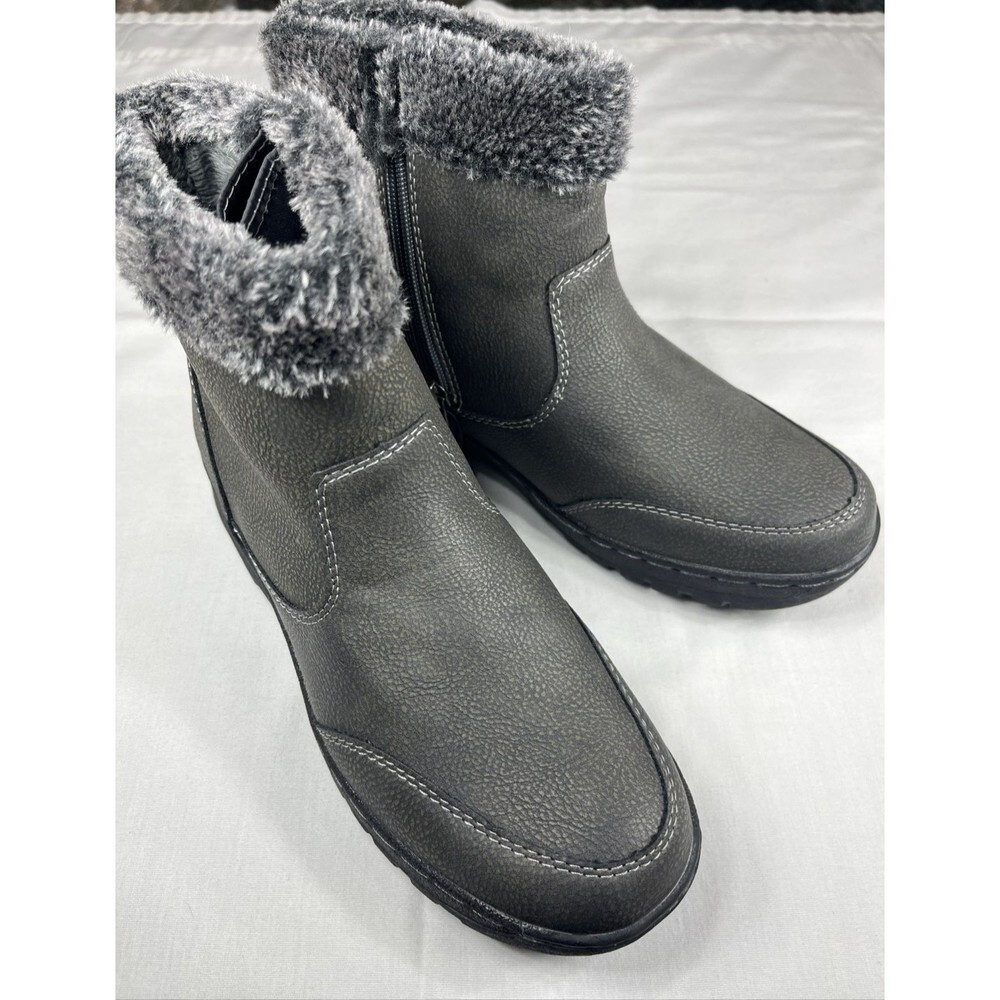Khombu Women's Ankle Boots Waterproof Grey Size 8 NEW (no box)